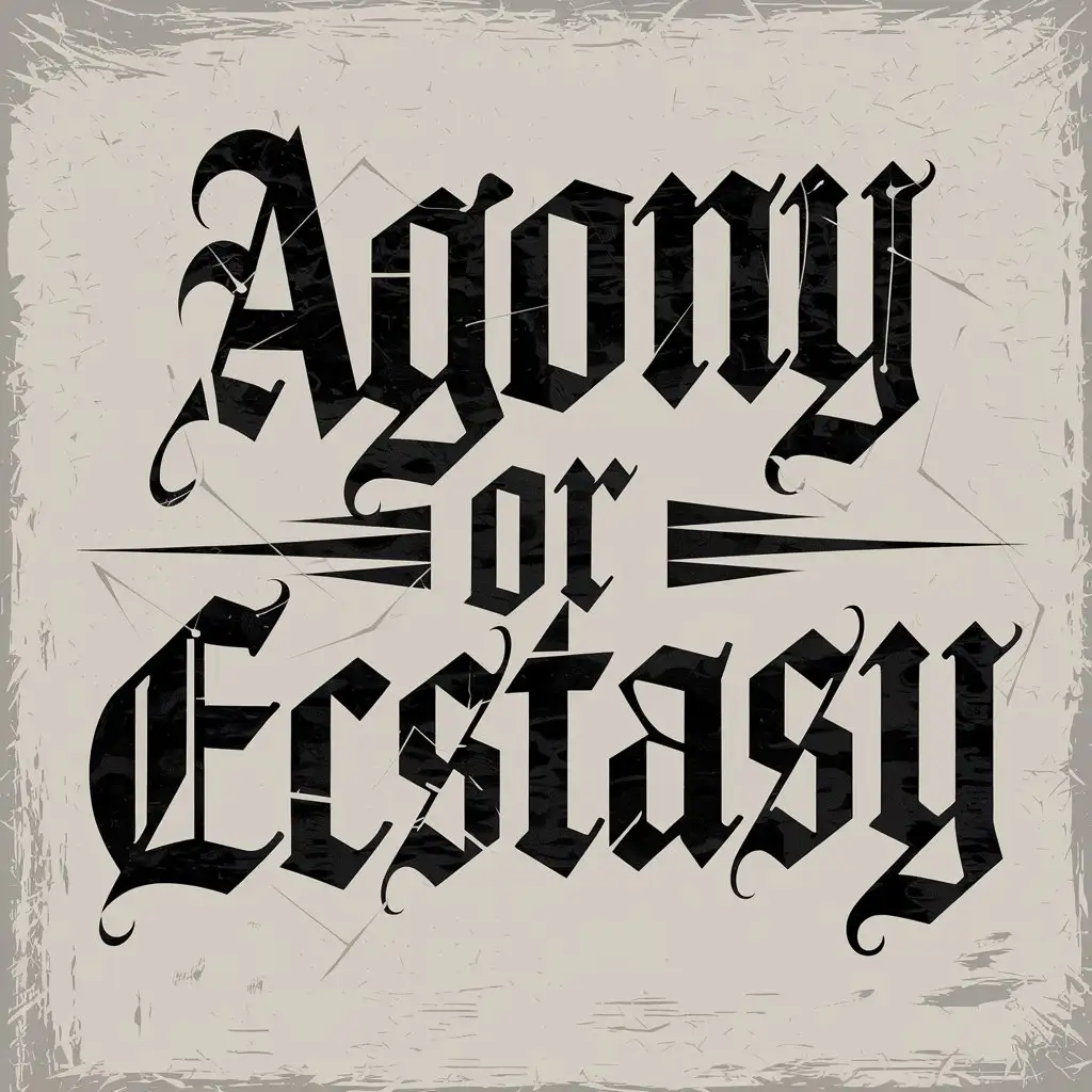 Gothic-Typeface-Logo-Design-Agony-or-Ecstasy-in-Vintage-Weathered-Black-and-White