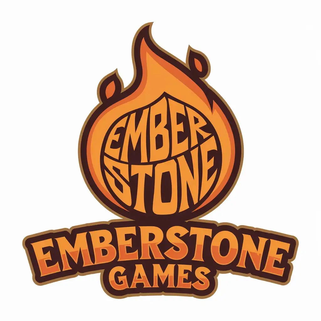 LOGO Design for Emberstone Games Cartoonish Font with Emberstone Symbol for Entertainment Industry