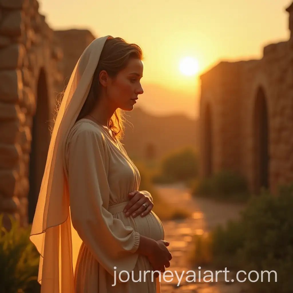 Marys-Unexpected-Announcement-in-Nazareth-at-Sunset
