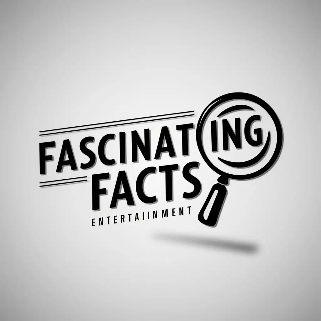 a logo design,with the text "fascinating facts", main symbol:magnifying glass,complex,be used in Entertainment industry,clear background