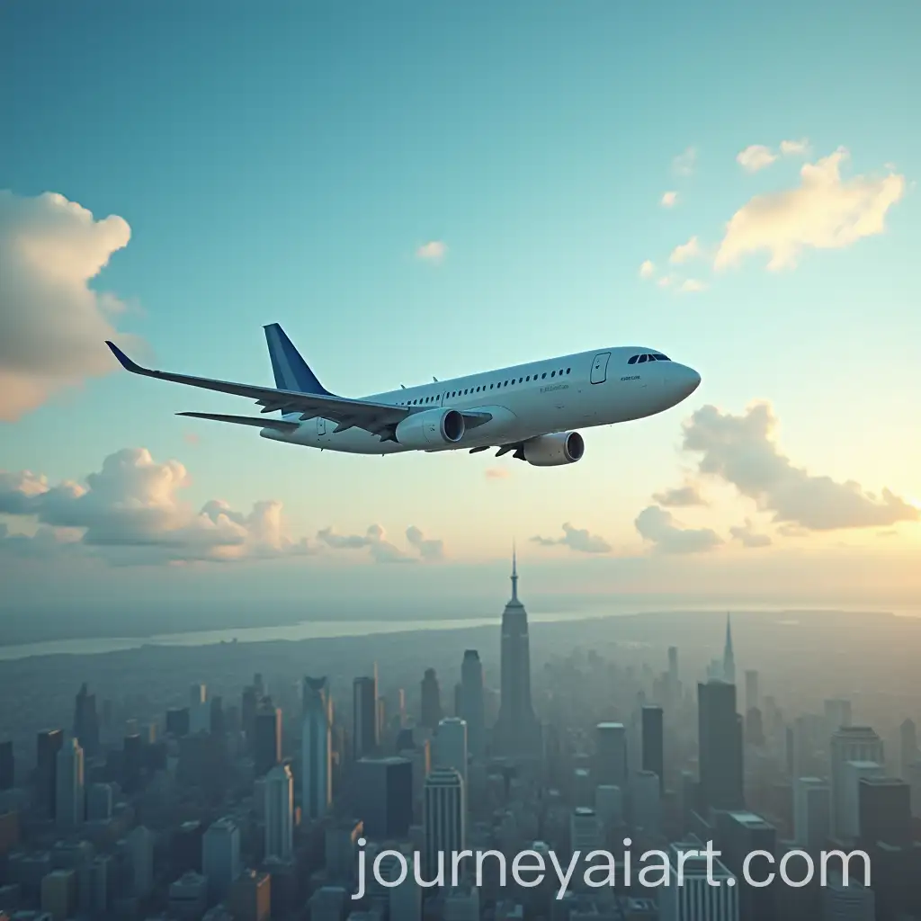 Man-Flying-Over-the-City-of-Intricity-in-a-Modern-Airplane