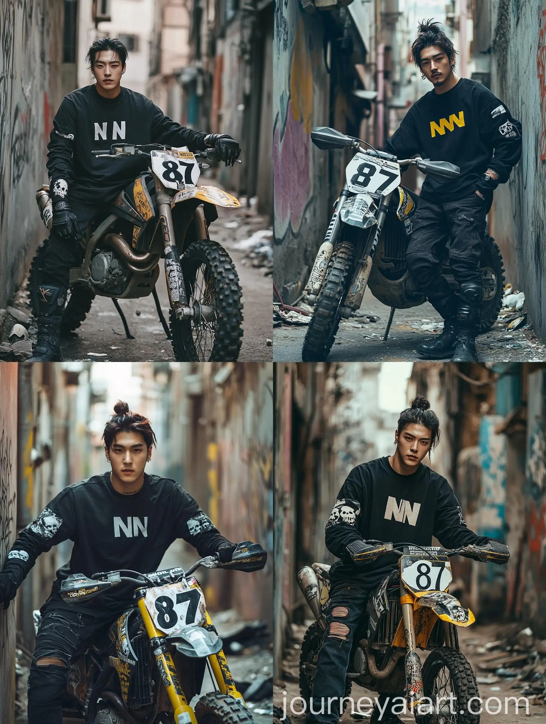 Urban-Rebel-with-Custom-Dirt-Bike-in-Graffiti-Alley