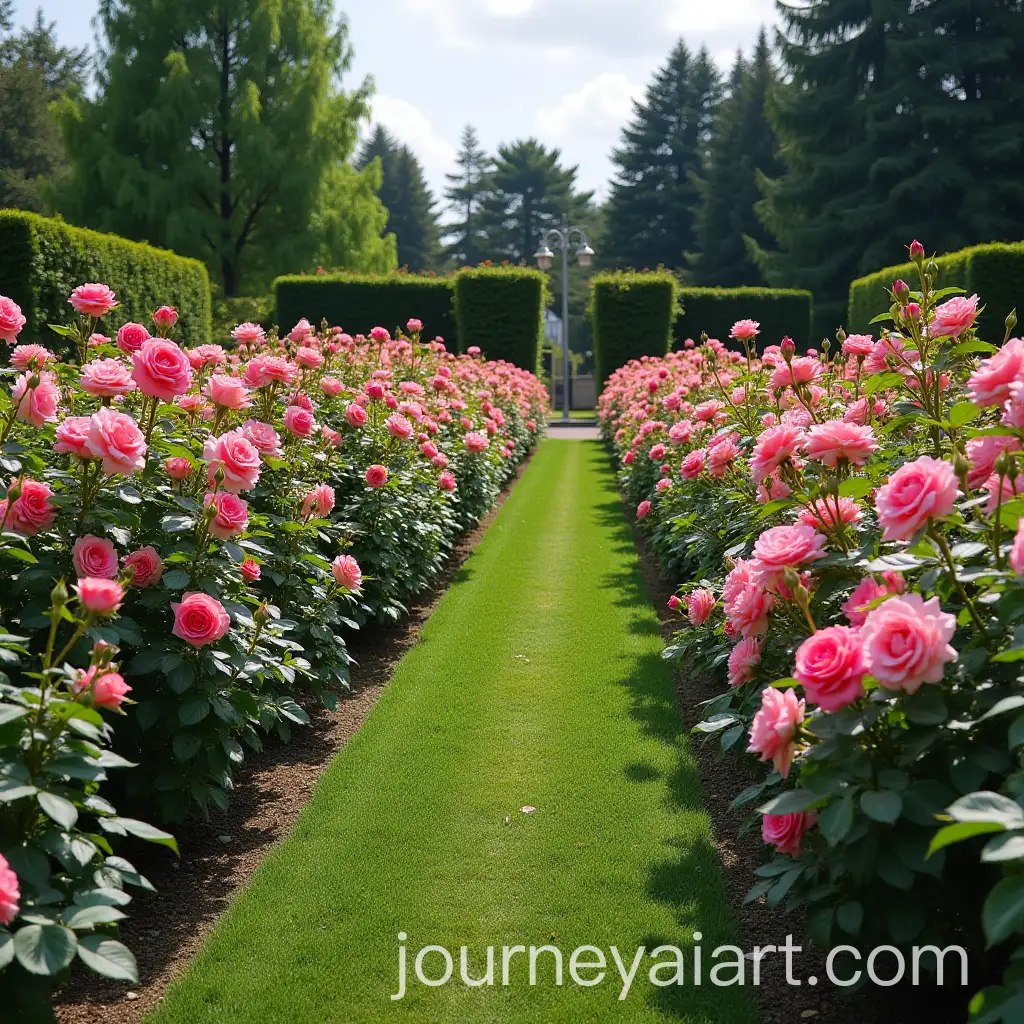 Beautiful-Rose-Garden-in-Full-Bloom-with-Lush-Greenery