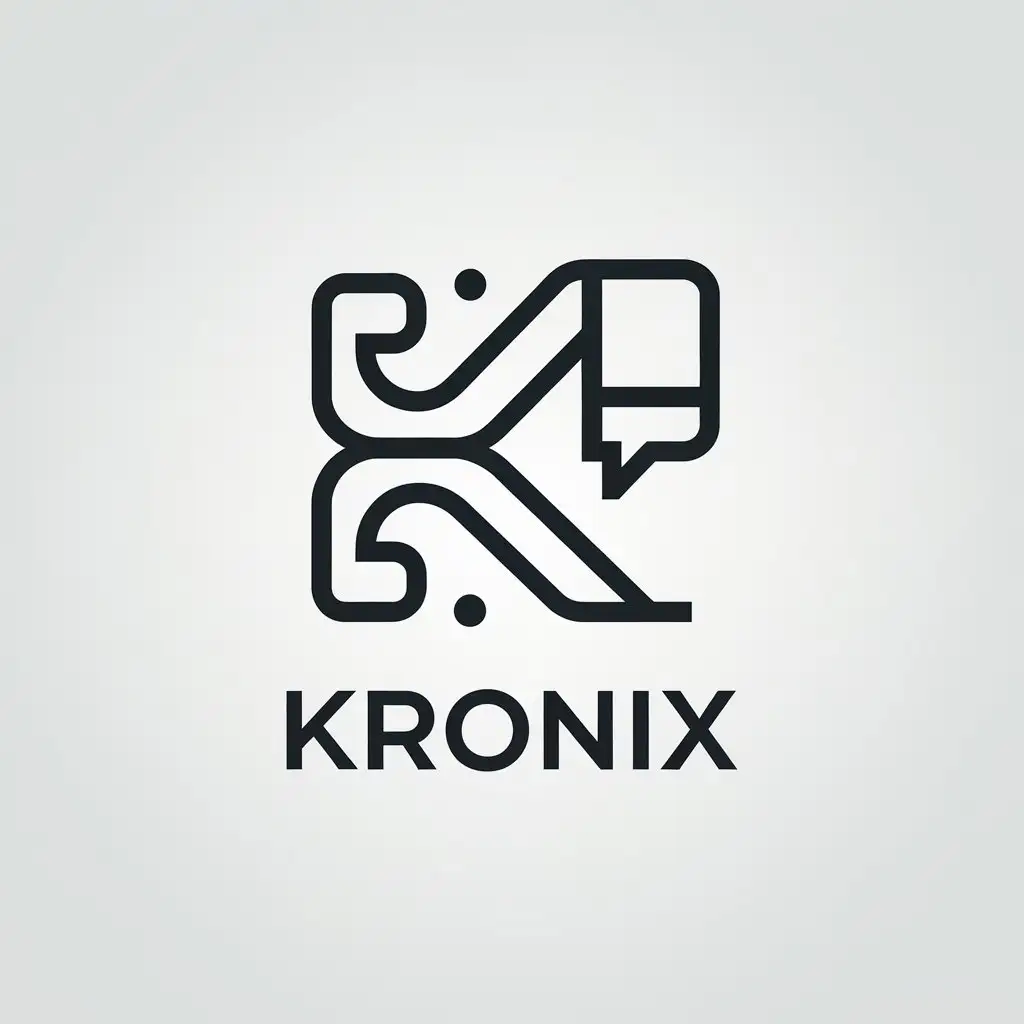 LOGO Design for Kronix Minimalistic Marketing Symbol for Technology Industry