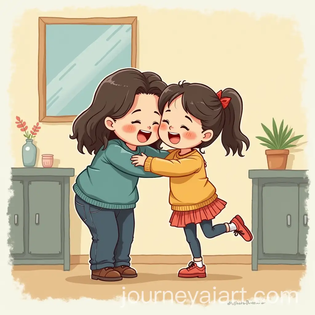 NineYearAI-Art-Prompt-ExpansionOld-Girl-Celebrating-Academic-Achievement-with-Her-Veiled-Mother