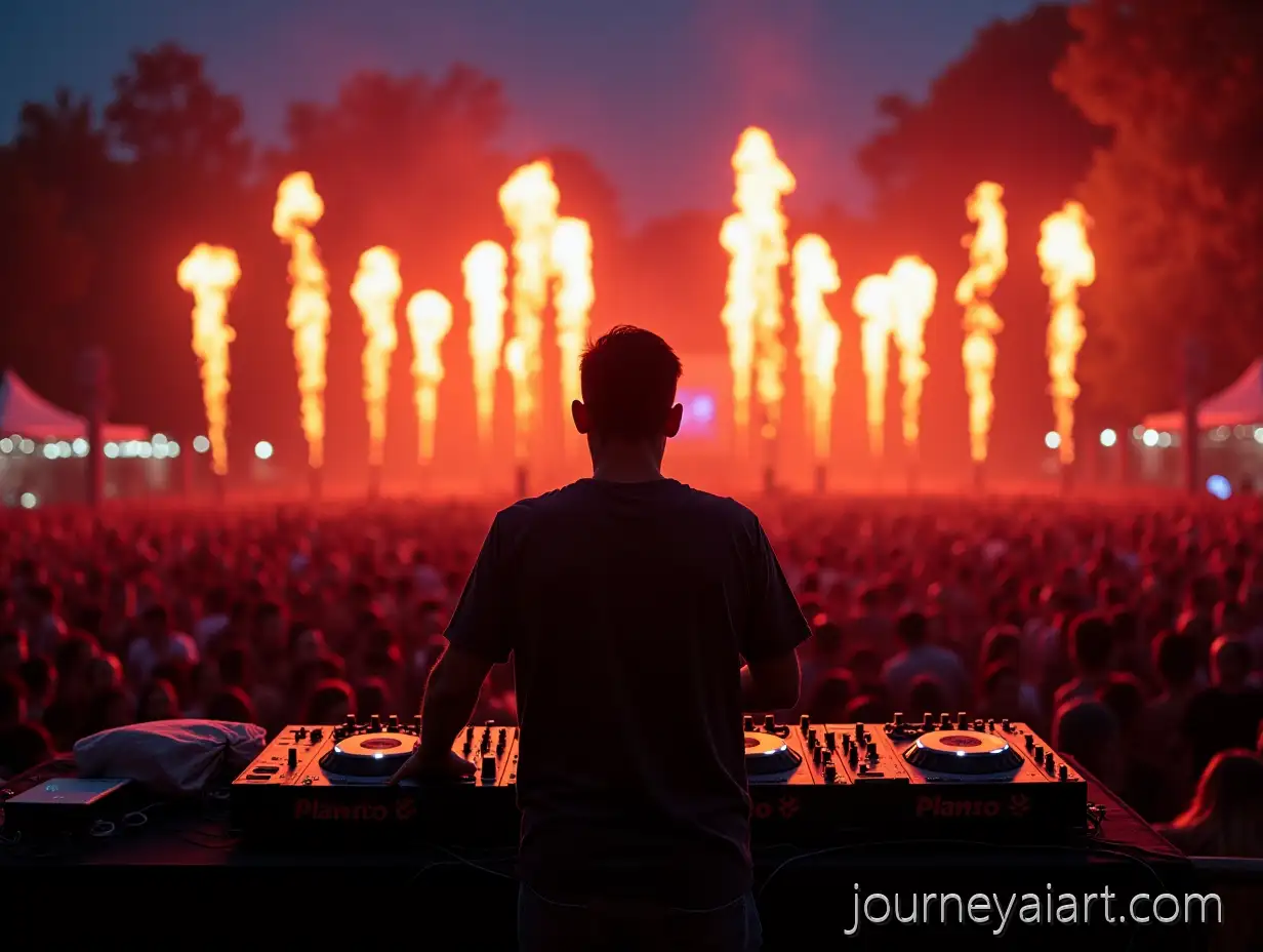DJ-Performing-at-Night-with-100000Person-Crowd-andDJ-at-Festival-Stage-Festival-Flames