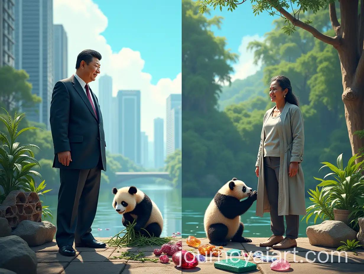 Xi-Jinping-and-Lula-in-Split-Scene-with-Panda-Satellite-Gemstones-and-Amazon-Rainforest