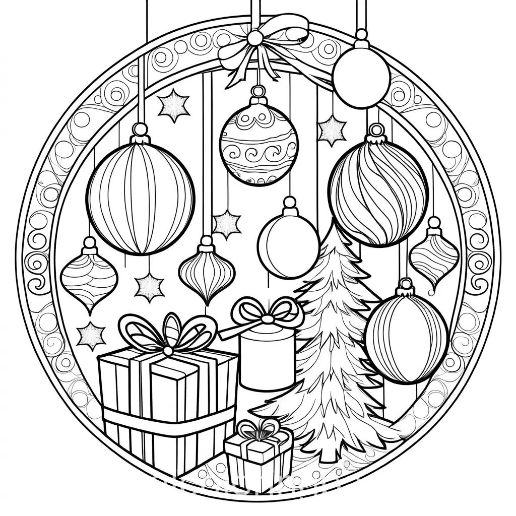 Christmas-Decorations-Coloring-Page-for-Toddlers-with-Simple-Line-Art