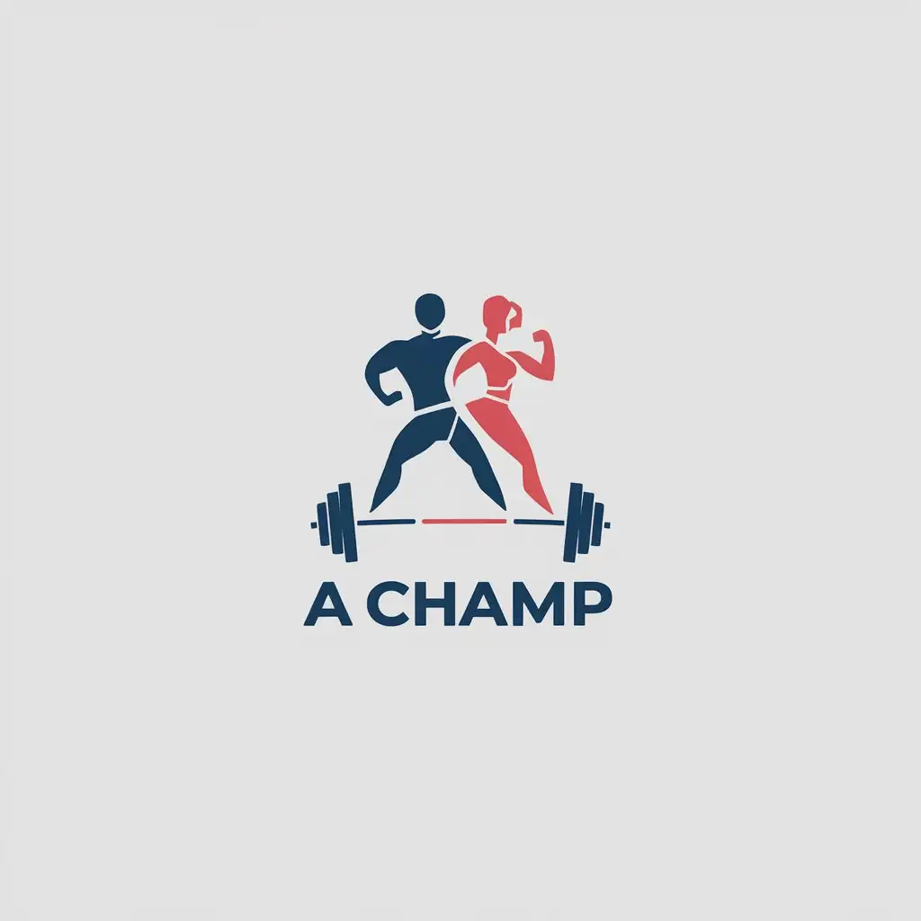 LOGO Design for A CHAMP Minimalist Fitness Competition Theme with Blue and Red Palette