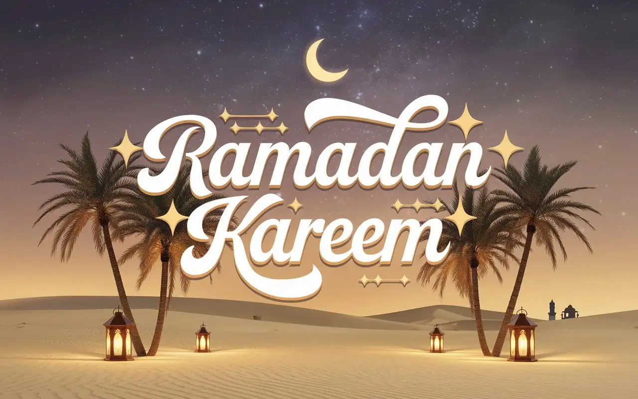 Ramadan-Kareem-Cursive-Text-with-Crescent-Moon-and-Lanterns-in-Desert-Scene