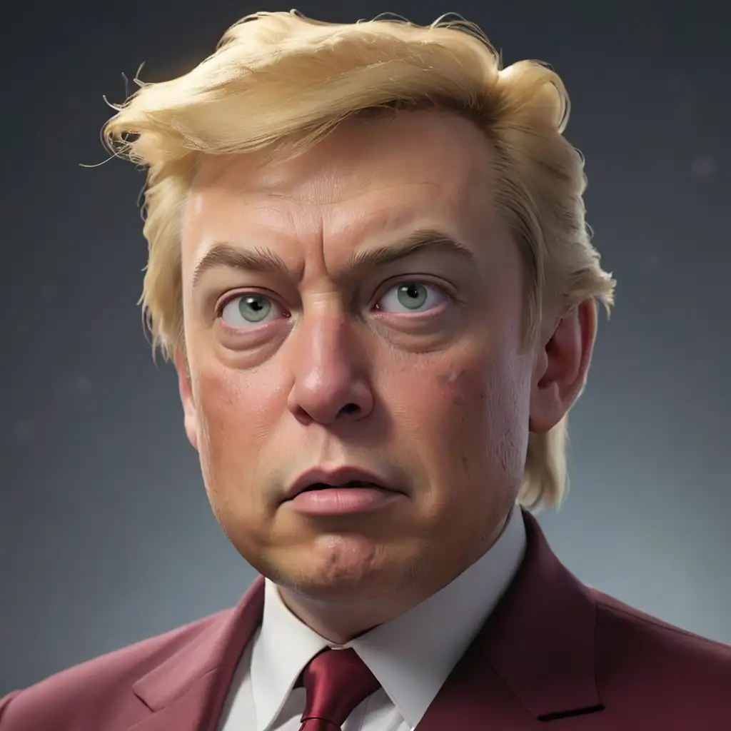 Elonius Tremp should look like a funny combination of Elon Musk and Donald Trump in one person.