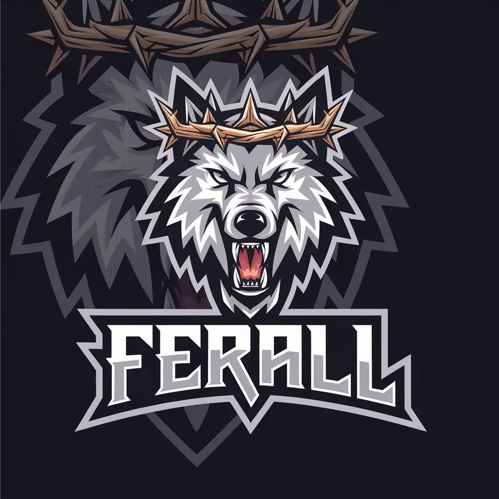 LOGO Design for Ferall Vector Wolf Symbol with Modern Technology Industry Theme