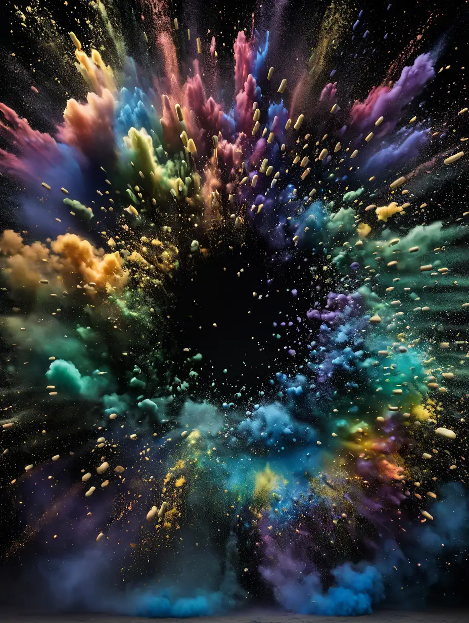 Explosive Digital Photography Background with PowderLike Effect