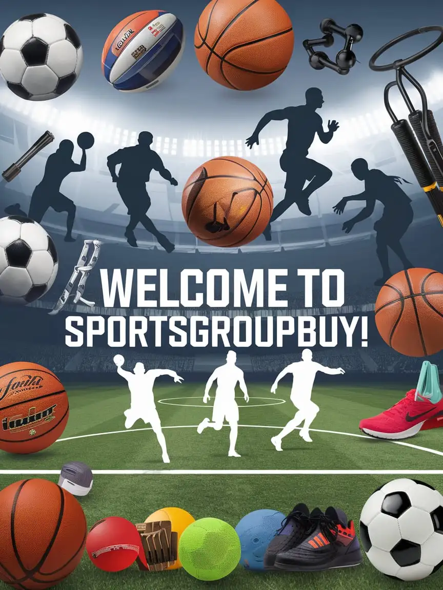 A homepage welcome image for a sports group-buying app