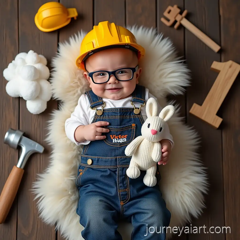 Baby-in-Jean-Overalls-and-Safety-Helmet-at-Automotive-Workshop-Photo-Session