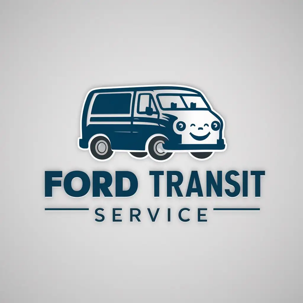 a logo design,with the text "Ford Transit service", main symbol:van,Moderate,be used in Automotive industry,clear background