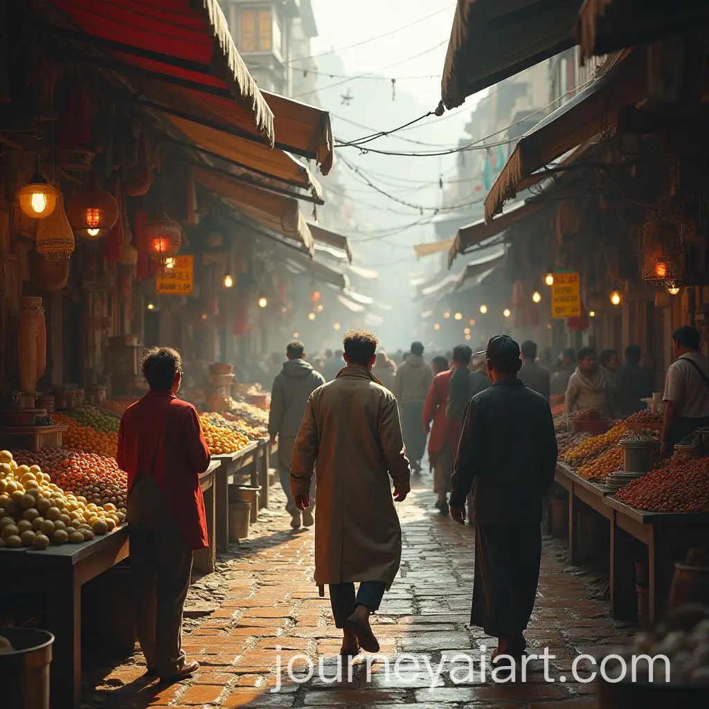 Crowded-Old-Market-Scene-with-Chaotic-Colors-and-Bustling-Environment