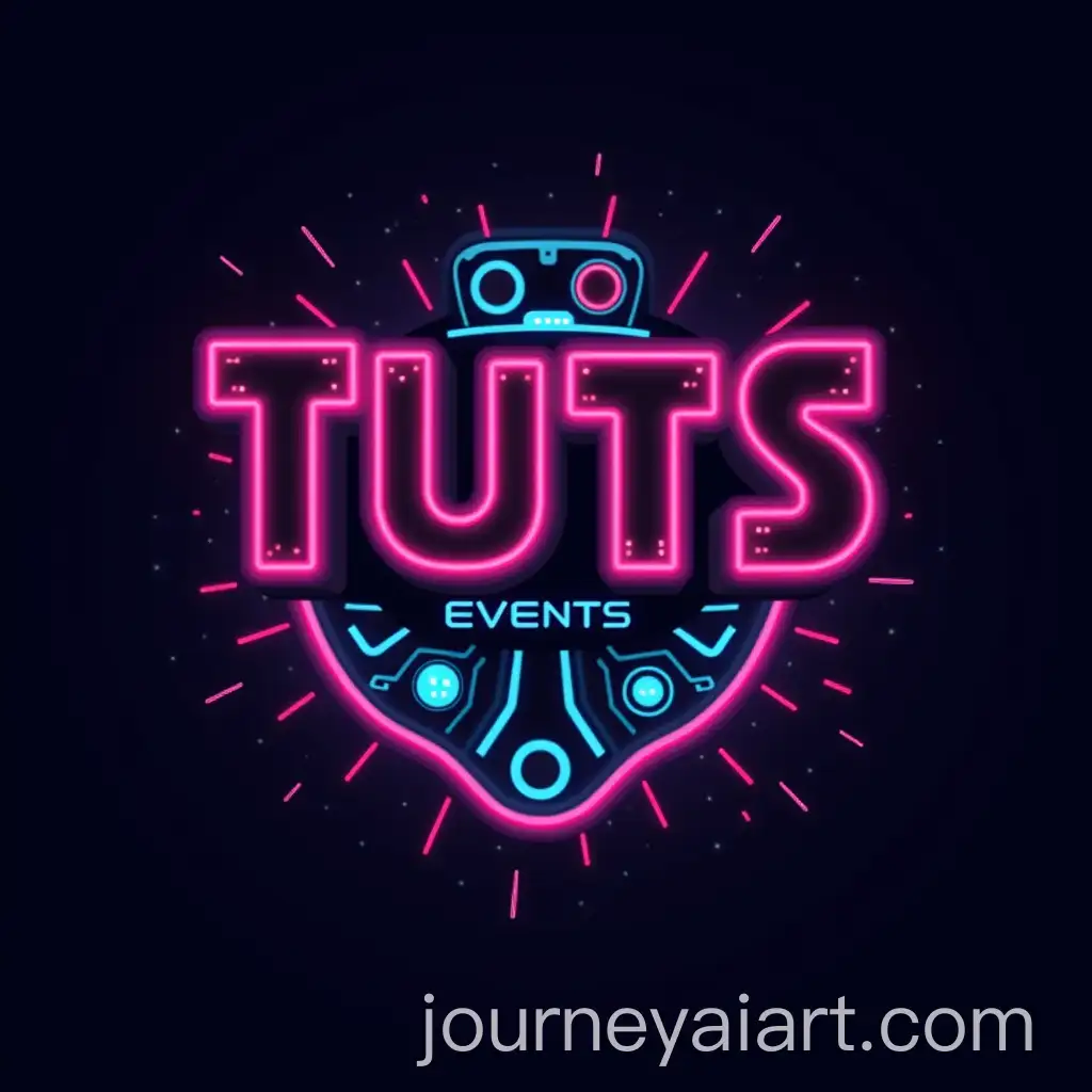 Neon-Futuristic-Robotic-Logo-Design-for-TUTS-Events