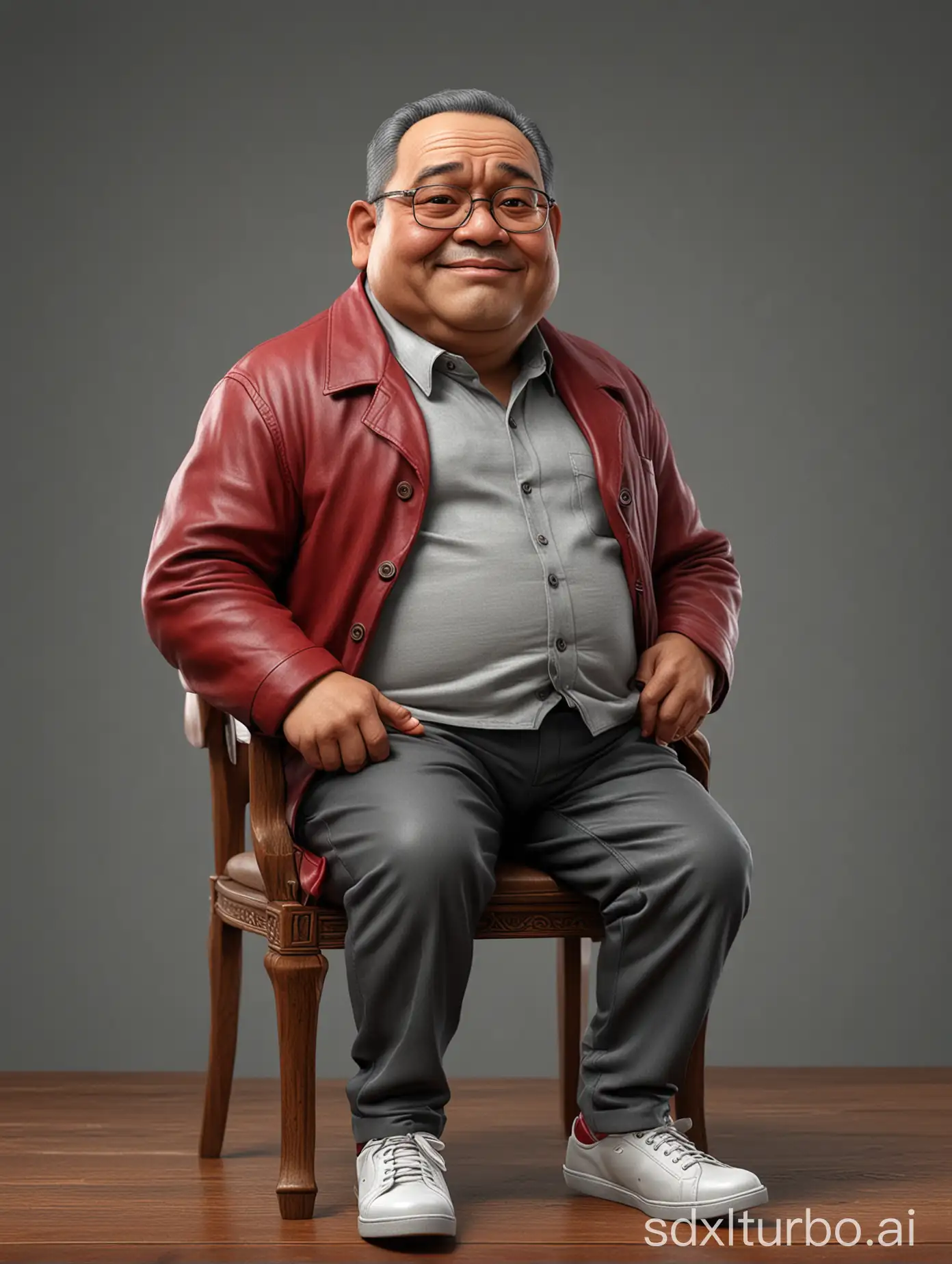 Realistic-3D-Cartoon-Style-Portrait-of-Indonesian-Man-in-Wingback-Chair-with-Book-and-Drink