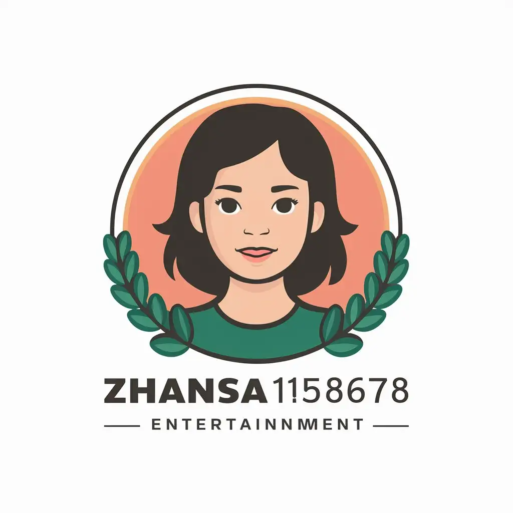 a vector logo design,with the text "zhansa158678", main symbol:girl,Moderate,be used in Entertainment industry,clear background