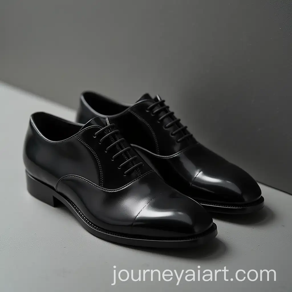 Valencia-Wholecut-Glossy-Black-Shoes-on-Sleek-Modern-Background