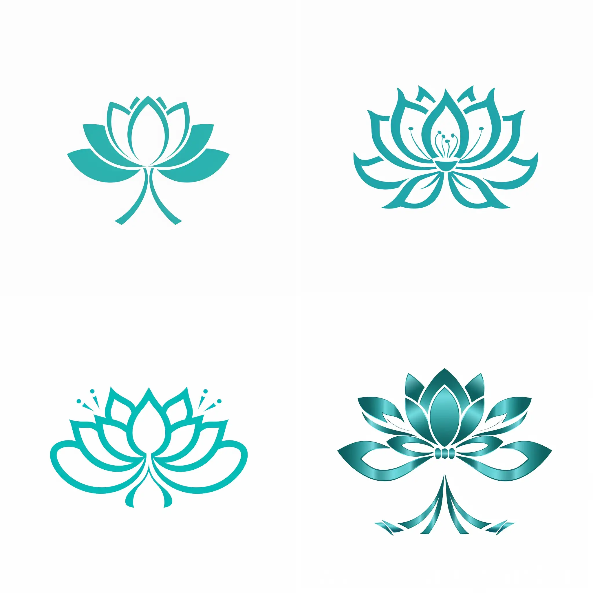 Geometric-Bow-and-Lotus-Logo-in-Turquoise-on-White-Background