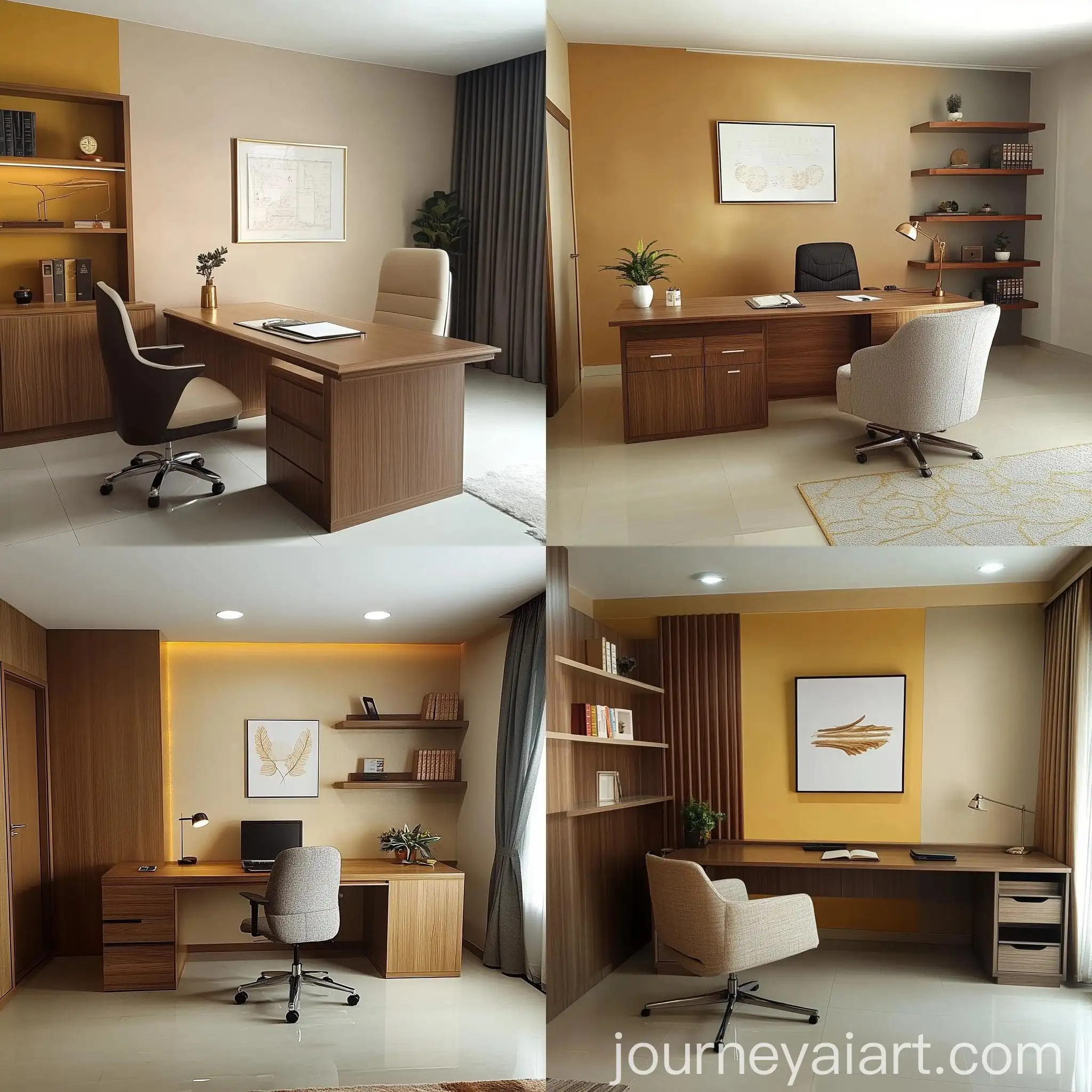 Cozy-Study-Area-with-Wooden-Desk-and-Modern-Decor