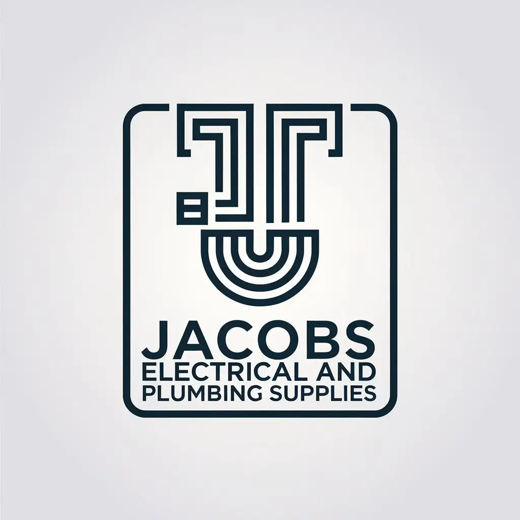 LOGO Design For Jacobs Electrical and Plumbing Supplies Minimalistic Square Shape with Electrical and Plumbing Supplies Theme