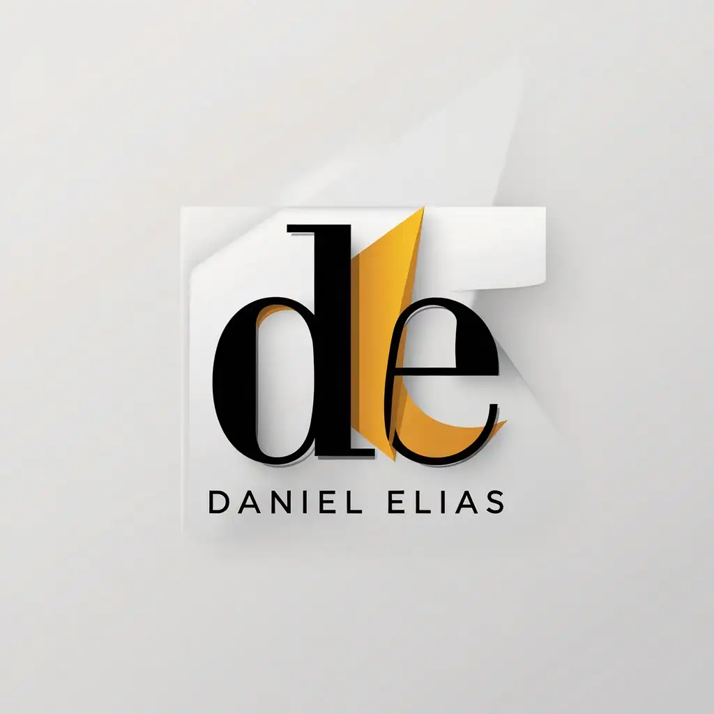 LOGO Design for Daniel Elias 3D Minimalistic Vector Logo with DE Symbol