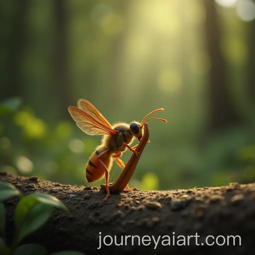 Tiny-Wasp-Serenading-in-a-Enchanted-Forest