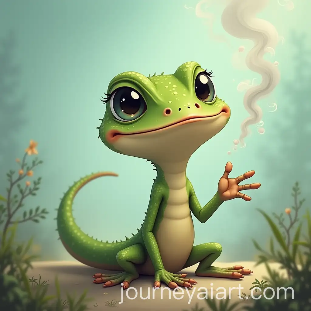 Cartoon-Lizard-Representing-Fog-with-Smoke-Effects