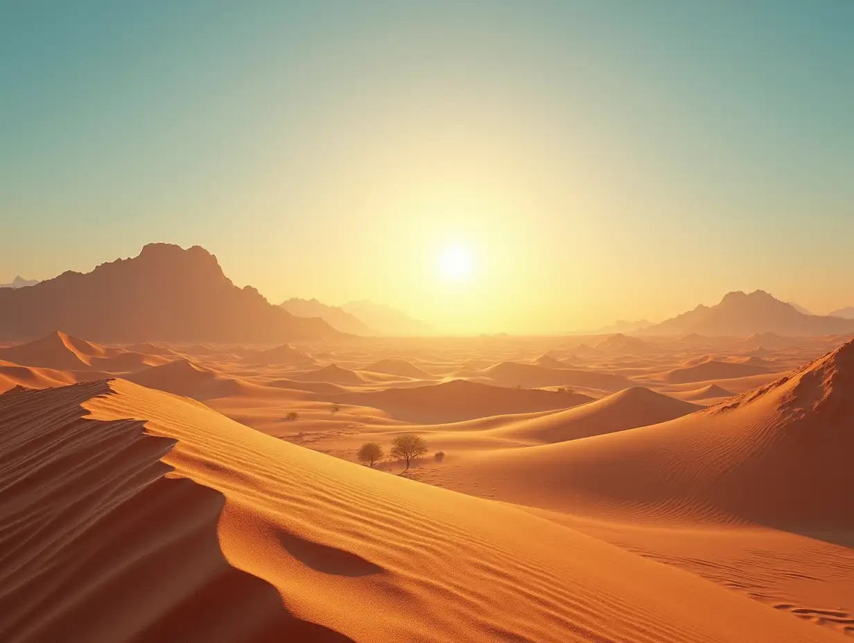 Desert landscape background global warming concept