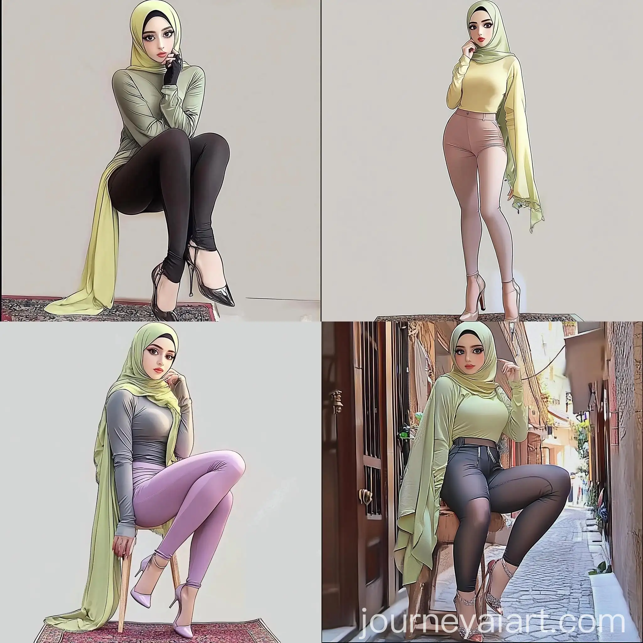 Anime-Girl-with-Hijab-and-High-Heels-Standing-Gracefully