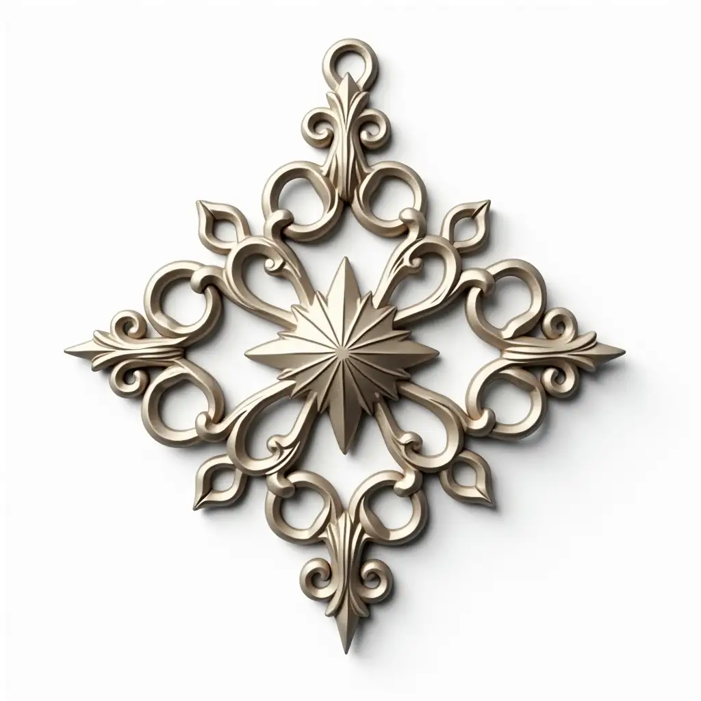 Intricate Ornate Christmas Ornament on White Background