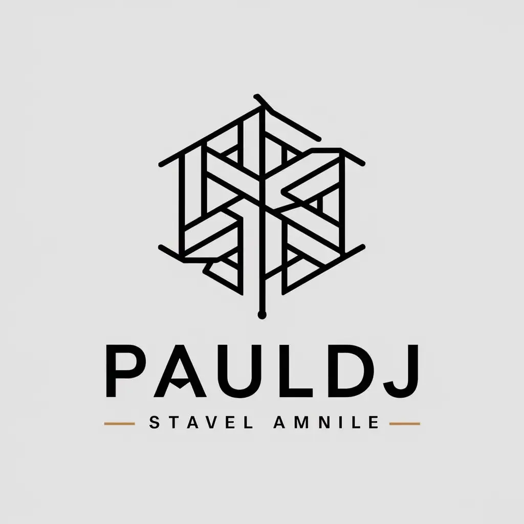 a vector logo design,with the text "Pauldj", main symbol:Pauldj,complex,be used in Travel industry,clear background