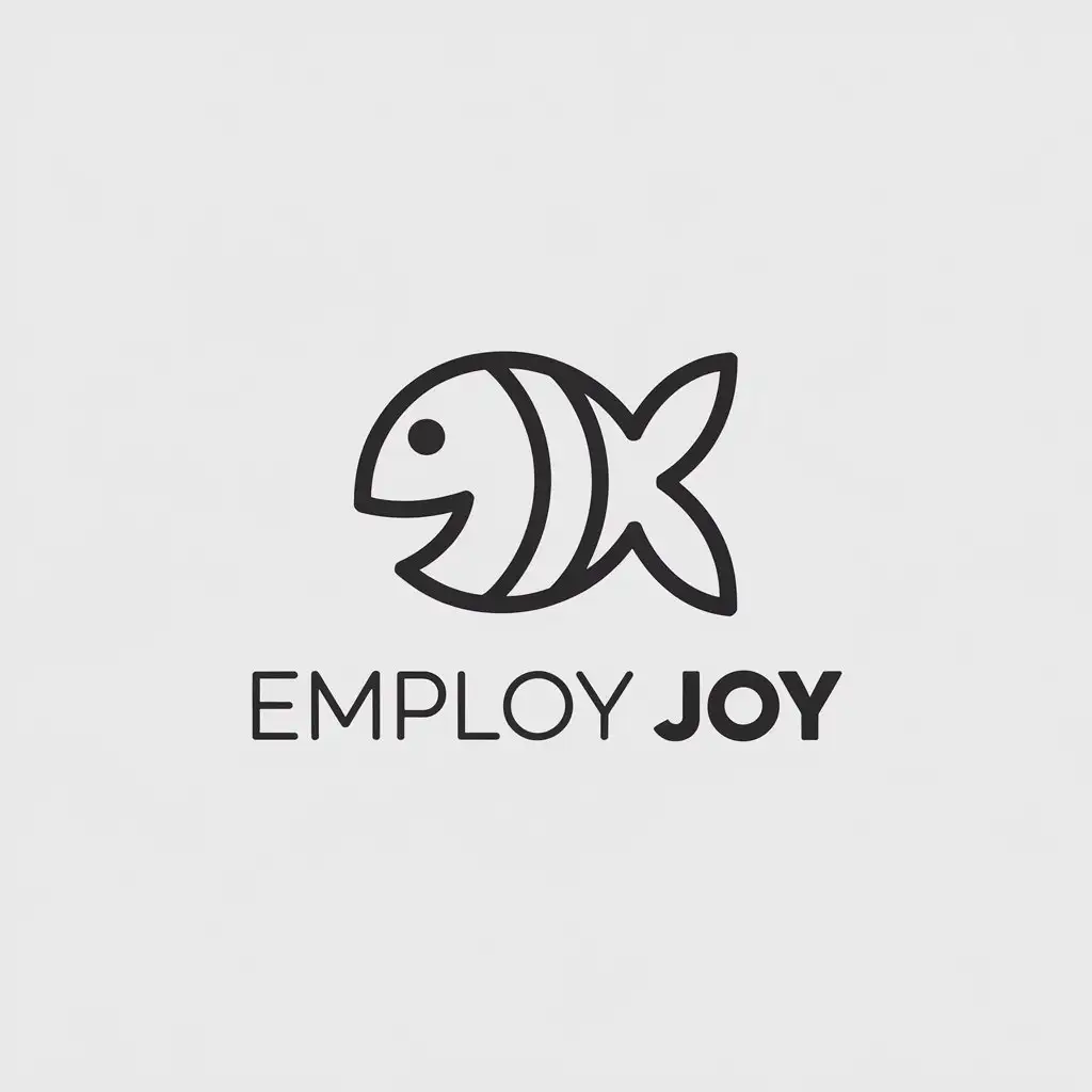 LOGO Design for Employ Joy Minimalist Happy Fish with Clear Background for Education Industry