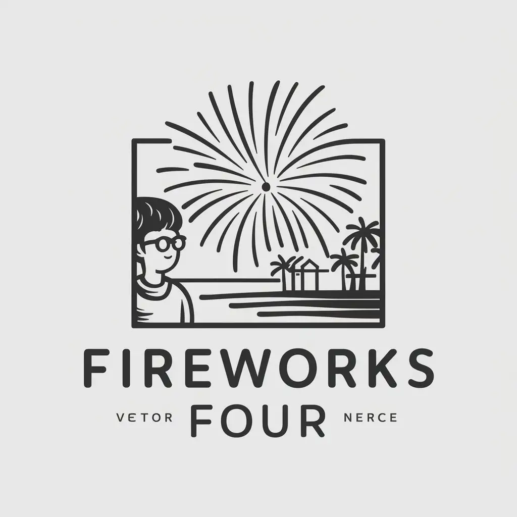 LOGO-Design-For-Fireworks-Four-Playful-Fireworks-Theme-with-Beach-Vibes