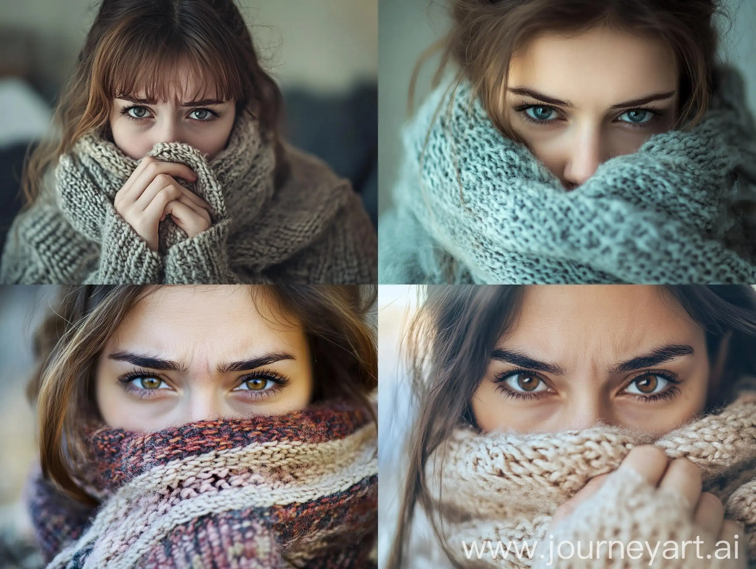 Natural-Woman-with-Cold-Realistic-Photo