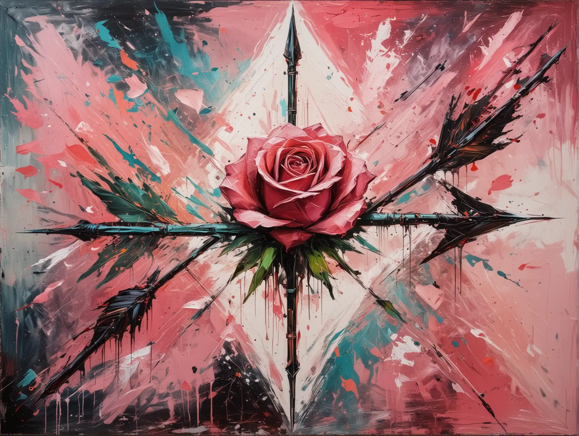 Abstract Arrow Rose in Expressionism Style