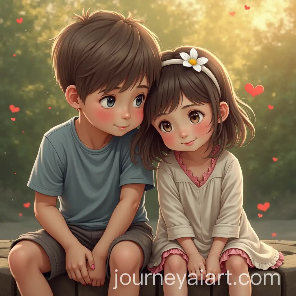 Boy-and-Girl-Sitting-Together-in-a-Serene-Setting