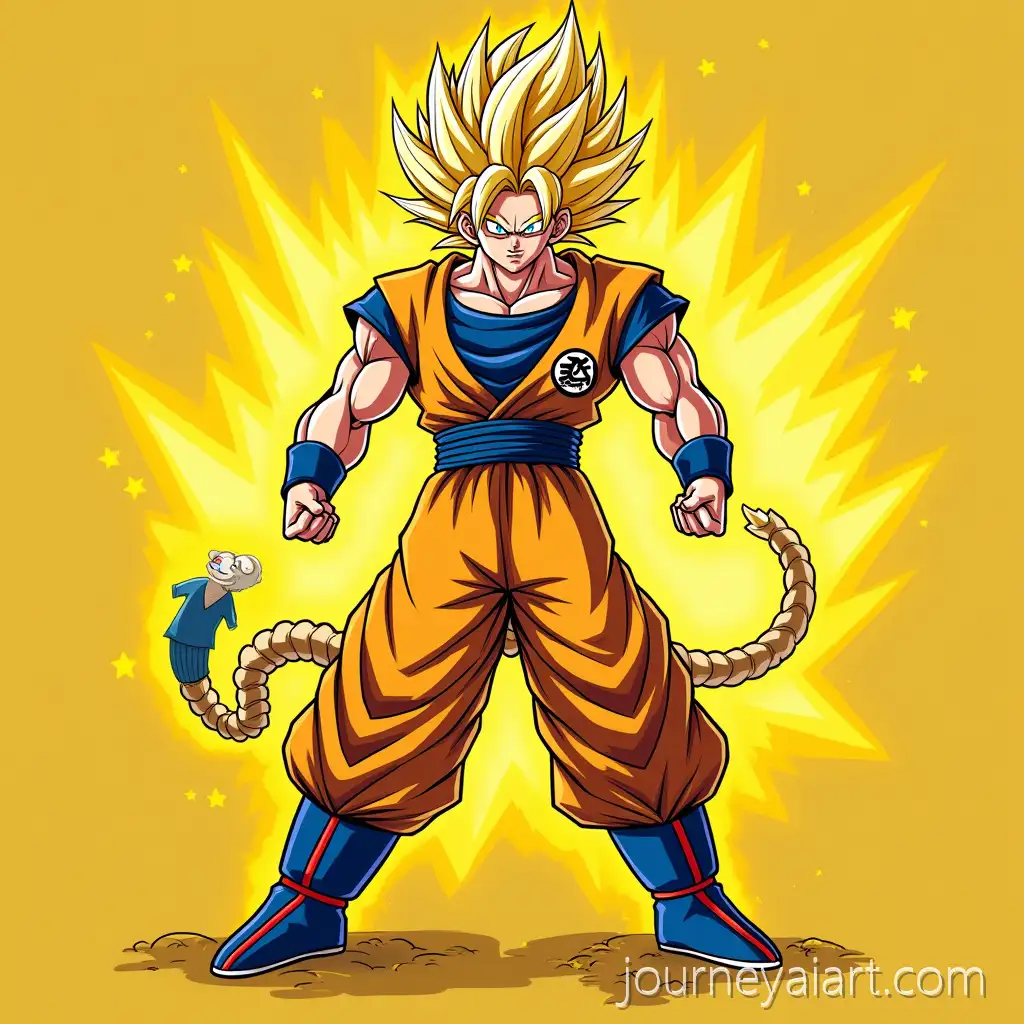 Phonk-Cover-Art-Featuring-SuperAI-Image-Prompt-Expansion-Vegito-from-Dragonball-Z-with-Yellow-Theme