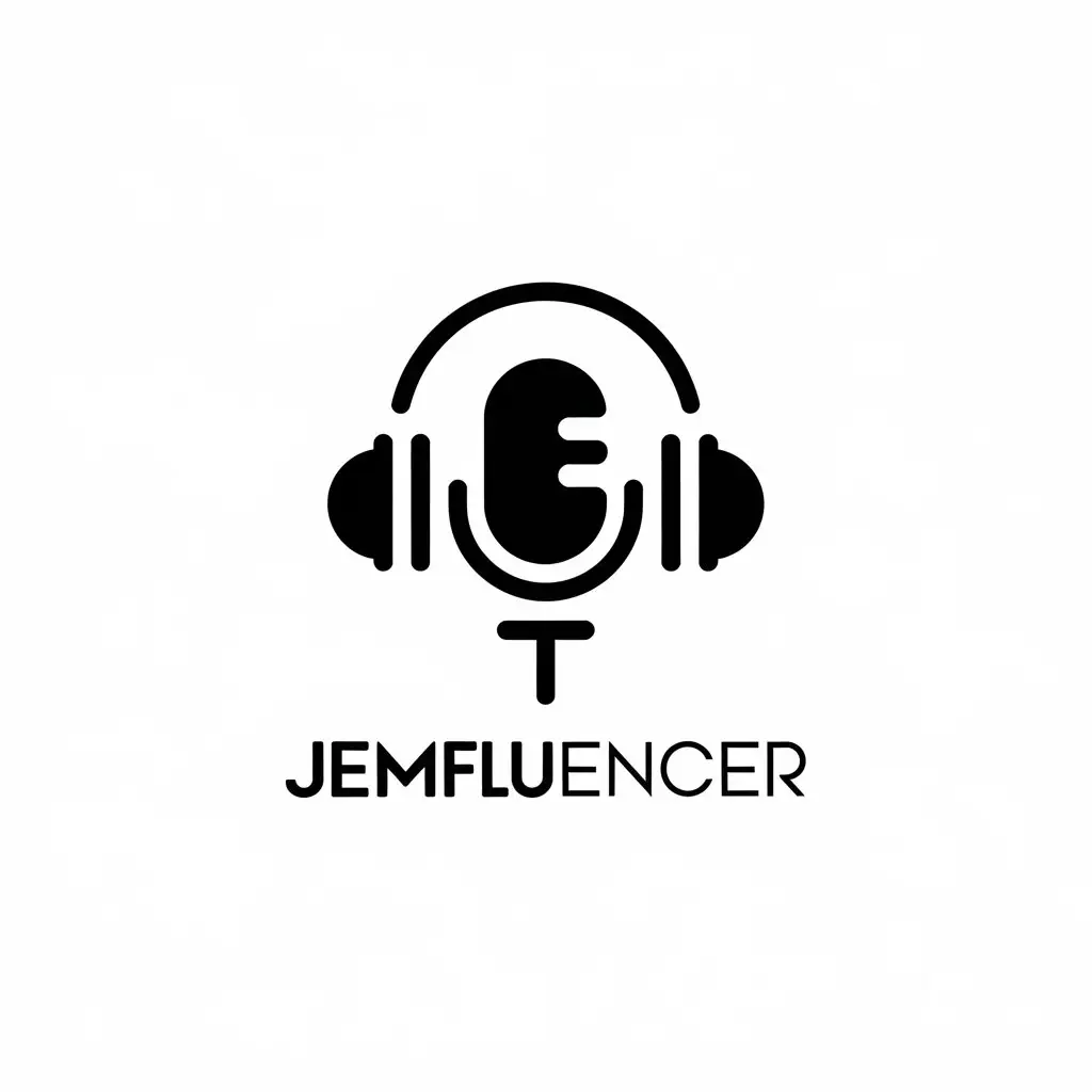 LOGO Design for JemFluencer Minimalistic Vector Design with Clear Background