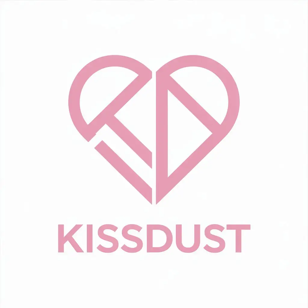 LOGO Design for KISSDUST Minimalistic Pink and LesbianInspired KD Monogram