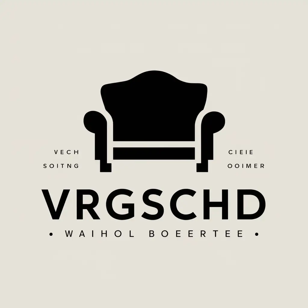 a vector logo design,with the text "vrgschd", main symbol:sofa h,Moderate,clear background