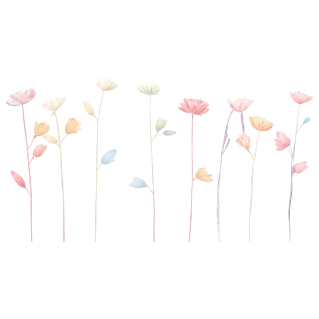 Pastel-Flowers-PNG-with-Soft-Tones-and-Delicate-Stems-for-Versatile-Creative-Uses