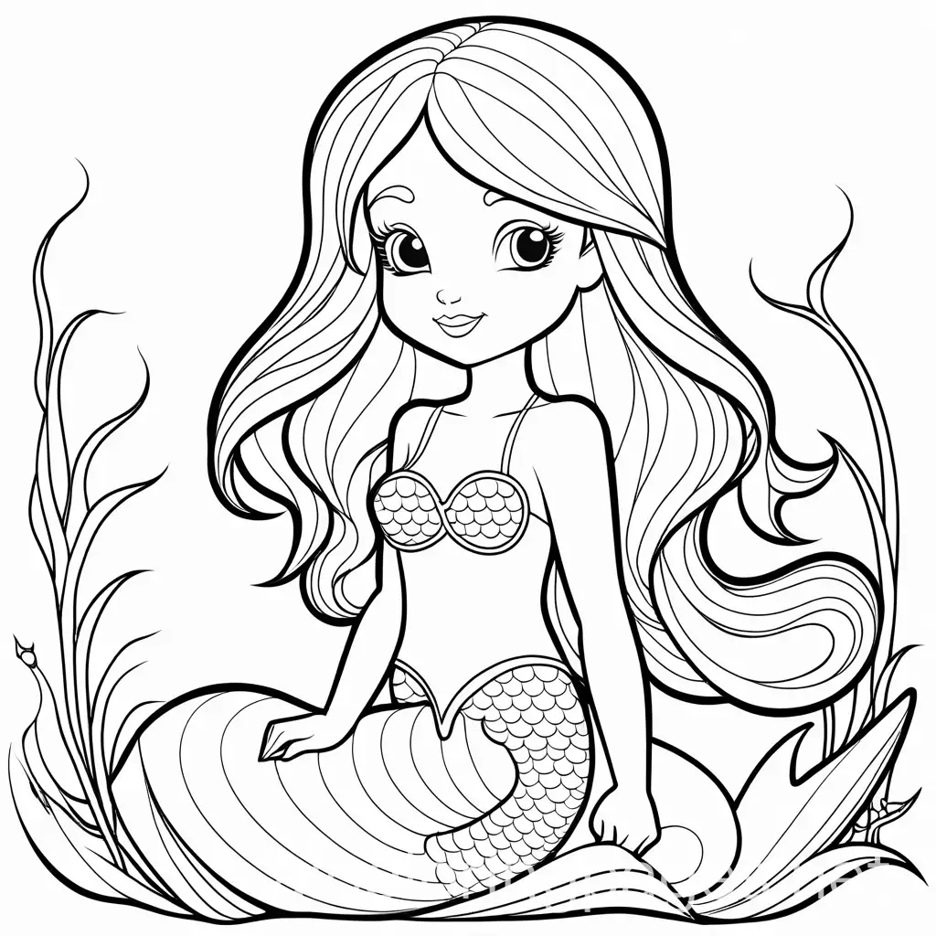 Easy-Mermaid-Coloring-Page-for-Kids-Simple-Line-Art-on-White-Background