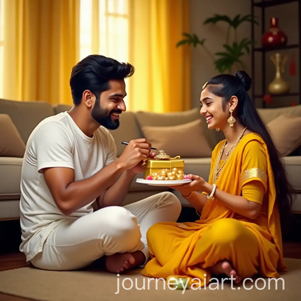 Brother-and-Sister-Celebrating-Bhai-Dooj-in-a-Cozy-Indian-Living-Room