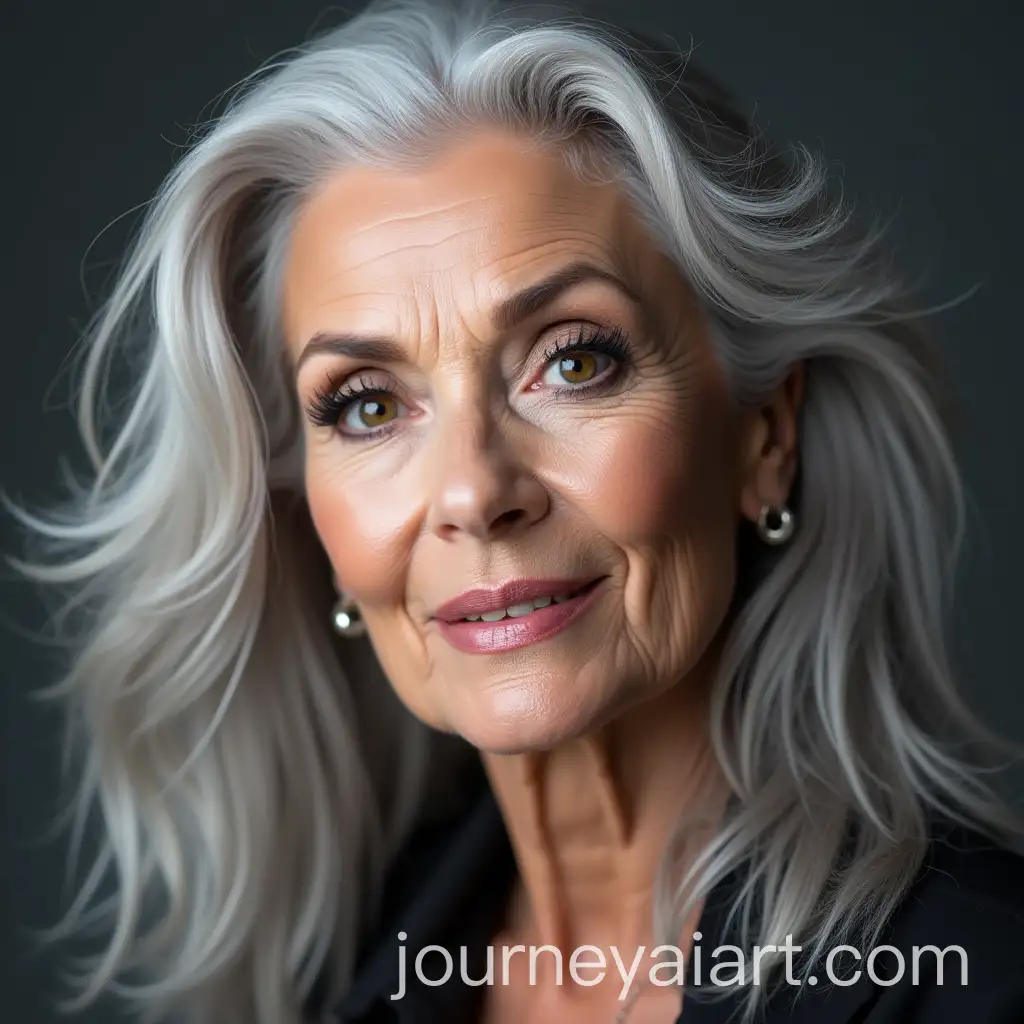 Beautiful-70YearOld-Woman-with-Long-Gray-Hair-Bright-Makeup-and-Expressive-Gesture