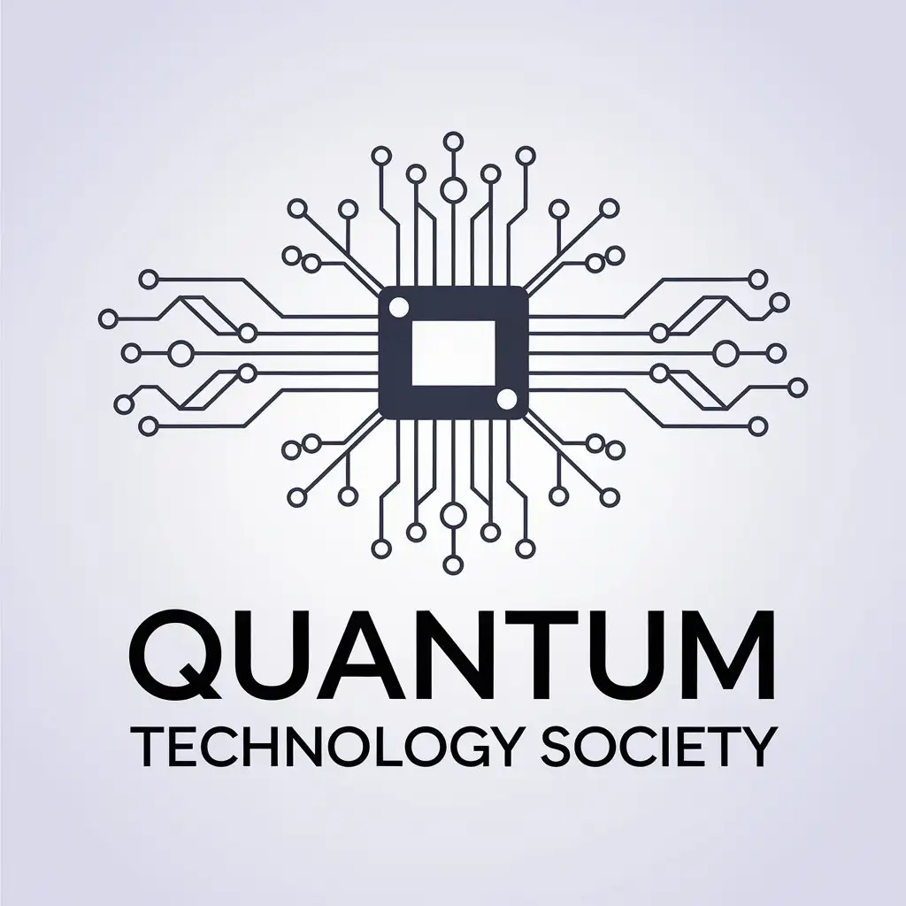 a vector logo design,with the text "Quantum Technology Society", main symbol:quantum,Moderate,be used in Internet industry,clear background