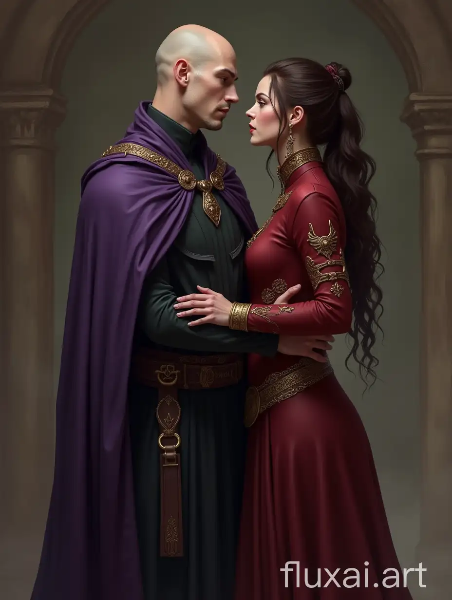 Solas from dragon age, purple cloak, marriage with human female